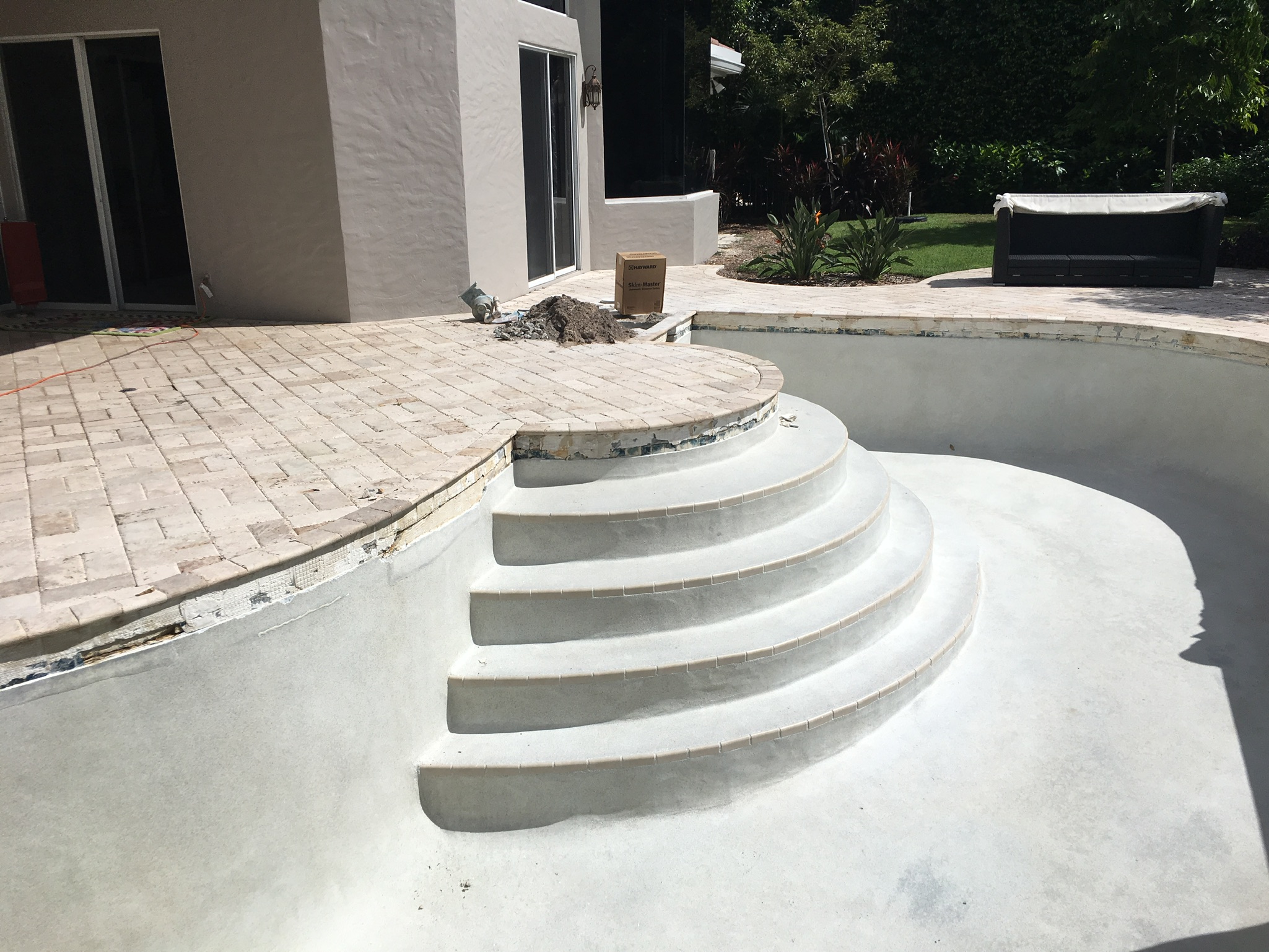 boca pool and patio renovation new pool steps