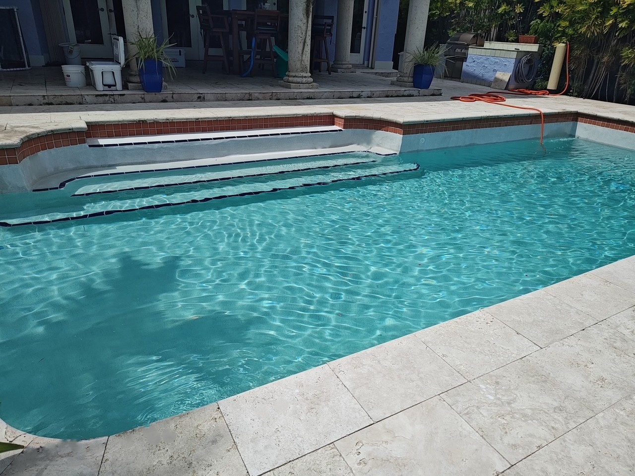 fort laudersale pool install new tile on pool steps