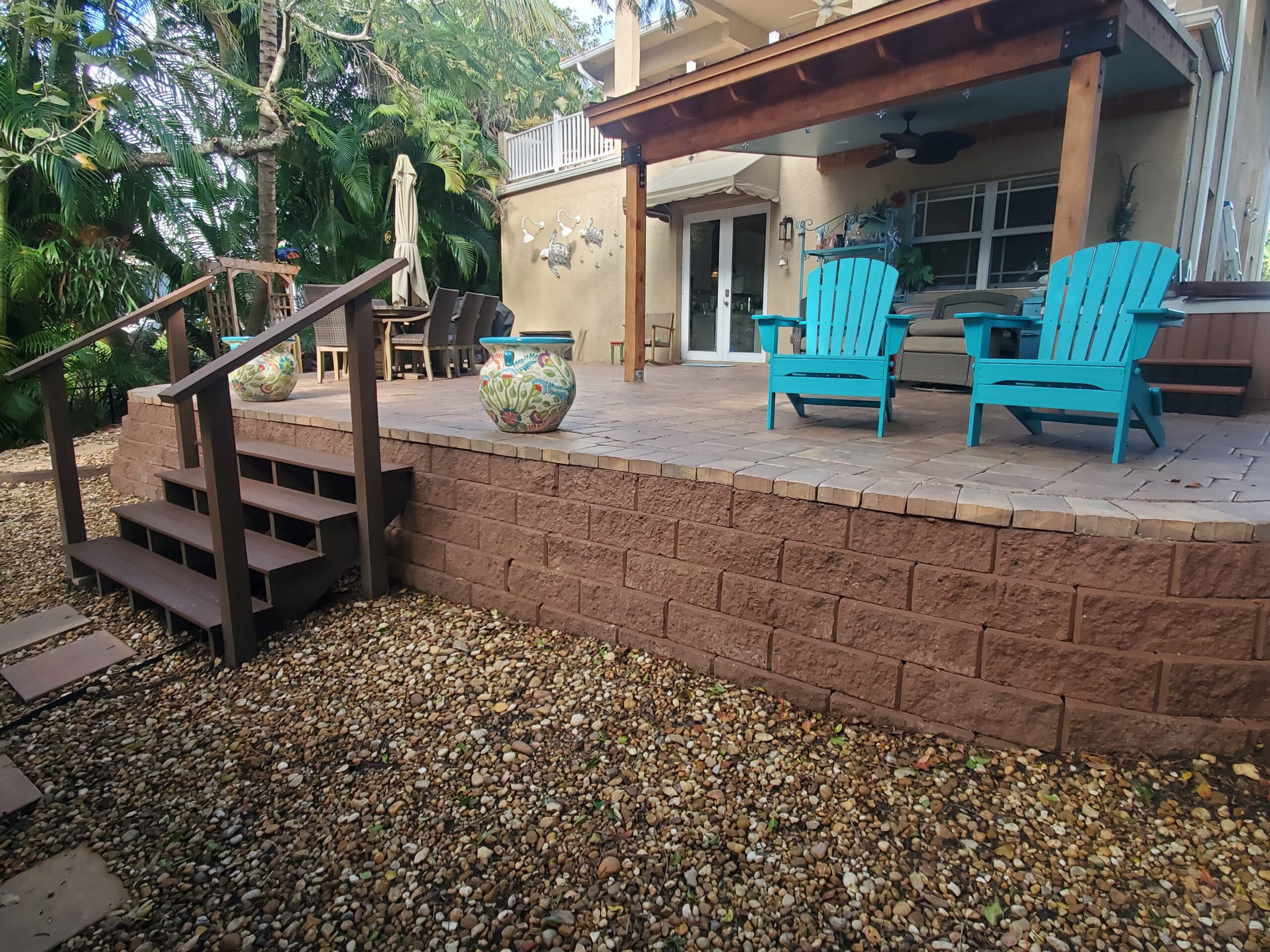retaining wall and drainage after completed